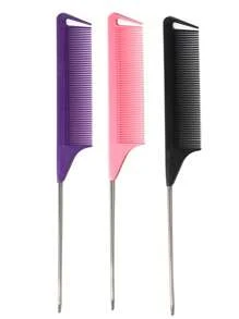 Professional Point Tail Comb Pin Tail Comb Rat Tail Comb Parting Comb Stainless Steel Tail Comb Anti-Static Hair Comb, Braiding Combs, Fine Tooth Rat Tail CombHighlight Comb Tail Combs Highlight Comb Multifunctional For Normal Hair - Attractive Candy Color,Bridal Hair Combs Perfect For Barber Shops, Salons And Home Use