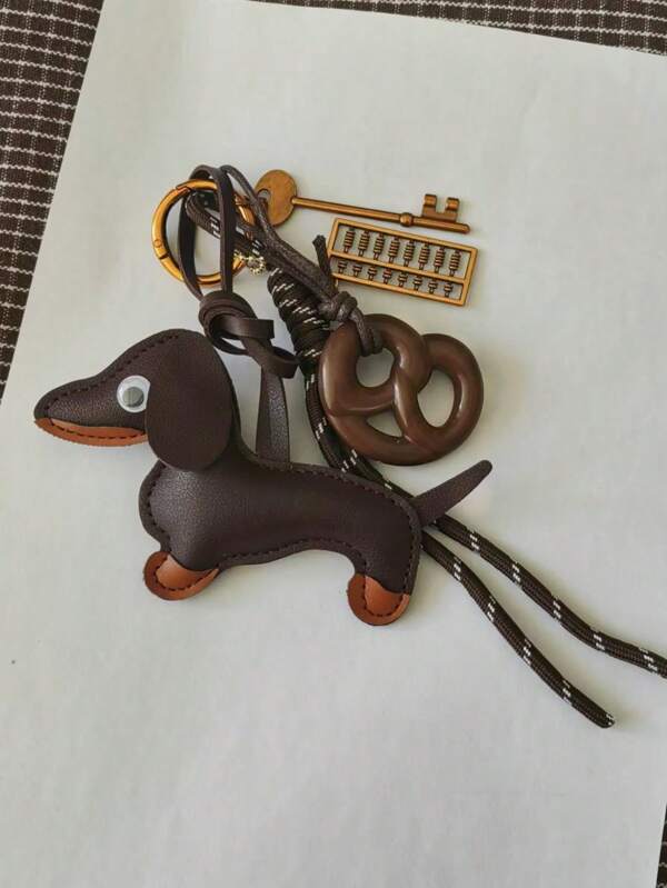 Chaveiro de Cachorro Estilo INS Garota Legal Y2K, Chaveiro de Ábaco, Chaveiro de Pretzel, Decoração de Corda de Salsicha Vibe, Adequado para Mulheres, Meninas, Escritório, Escola, Pequenos Presentes para Ela, para Realçar sua Elegância