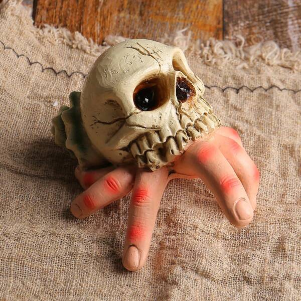 Halloween Skeleton Hand Prop, Horror Yard Resin Decor, Skull Shell Creepy Hand Gag Gift