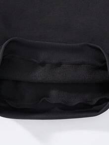 2件套 女童爱心蝴蝶印花抓绒连帽衫和运动裤套装 - 黑色 - 查看 5