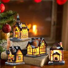 1 قطعة من بيت الثلج المضيء من الراتنج، ديكور عيد الميلاد، بيت صغير مضيء لعيد الميلاد، مناسب لحفلات العطلات وحفلات عيد الميلاد وديكور المشاهد والديكور المنزلي وهدايا الحفلات، ديكور حفلة عيد الميلاد الممتع، عيد ميلاد سعيد، السنة الجديدة سعيدة، هدية عيد الميلاد، زينة عيد الميلاد، ديكور غرفة الشتاء