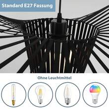 ZMH Hanging Lamp Black Pendant Light E27 - Hanging Lamp Vintage 60/80/100/120/140CM Pendant Lamp Dining Room Retro Chandelier Dining Table Lamp Kitchen Living Room Without Light Source - màu đen - Xem 7