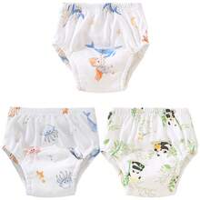 5 件可重复使用的婴儿训练裤，可洗尿布袋，透气如厕学习内衣，防水防漏幼儿尿布，柔软舒适的材质，适合所有季节的婴儿