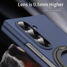 Hadaasi 1 pieza Funda con soporte magnético multicolor con película de vidrio templado integrada, soporte giratorio de anillo de 360°, compatible con carga inalámbrica magnética Magsafe, hebilla de anillo de dedo invisible, tacto de piel mate cómodo, adecuado para Samsung Galaxy Z Fold 8 Ultra/Z Fold 8/Z Fold 7/Z Fold 6/Z Fold6 Slim/W25/Z Fold 5/Z Fold 4/Z Fold 3 - Multicolor - Ver 9