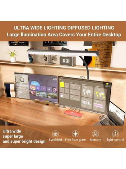 Yogle 1pc LED Vloer Lamp, Reading Lamp [120 LEDs, Modes 3000K 6000K 10 Brightness Settings] Dimmable Bureau Flexible Gooseneck, Living Room, Bedroom, Office view 8