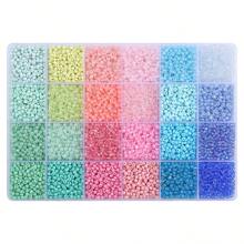 5200/36400pcs 3mm Multi-Colored Glass Rice-Like Beads - Vibrant Jewelry Making Supplies For DIY Bracelets, Necklaces & Beaded Crafts - High-Quality Multipack, Crafting Essentials Kit