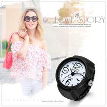 Simple Fashion Large Digital Dial Dial Elastic Strap Hand Ring Watch - 黑色 - 查看 6