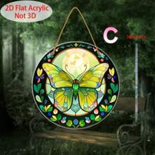 1pc Acrylic Moon Moth Window Hanging Decor, Boho Home Decor, Bedroom, Living Room, Garden Nature Inspired Art, Gift For Moth And Butterfly Enthusiasts (Please Remove Protective Film Before Use, Made Of Acrylic, Not Glass)