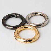 2pcs/4pcs/6pcs Metal Spring,3 Colors O Rings Clip Carabiner Snap Rings Zinc Alloy Spring O Ring Round Spring Snap Carabiner Clip Buckle Karabinerring For Keyrings Buckle,Bags,Purses - Multicolor - View 6