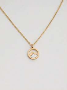 1 pieza Collar con colgante de montaña móvil, fe, amor y corazón en color plateado/dorado, regalo inspiracional cristiano de graduación para mujeres y niñas (se enviará el estilo al azar)