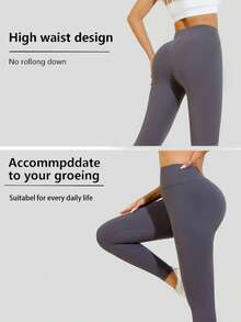 3 Confezioni - Leggings vita alta per donna, ultra morbidi, elastici, opachi, snellenti, leggings yoga, taglia unica e taglie forti - Multicolore - Visualizzare 6