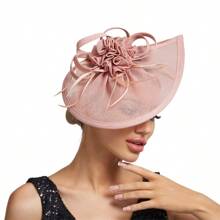 Elegant Alluring Women Derby Church Wedding Feather Sinamay Fascinator Headband Hair Clip Mini Hats Tiny Hats Derby Hat Mini Top Hat Mini Cap, School Stuff