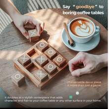 1件 2025新款优雅高品质XO国际象棋，趣味派对双人互动游戏，小型木制井字棋桌面玩具，节日礼物，派对小礼物，生日礼物 - 圣诞礼物 - 万圣节礼物 - 完美礼物 - 彩色 - 查看 2