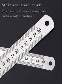 1 pezzo/Set, Regolo in metallo durevole in acciaio da 15/20/30cm, spesso, per falegnameria, studenti, per misurazioni precise, in lega di alluminio standard (stile casuale)