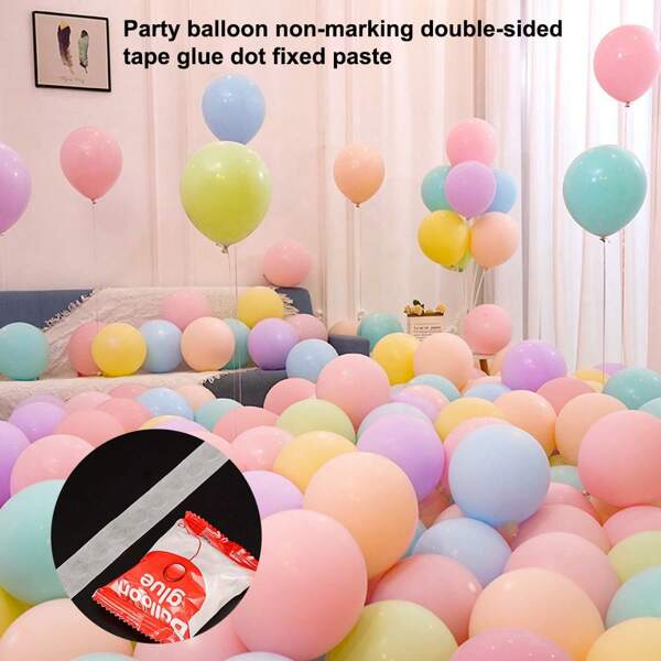 Puntos de pegamento para globos decorativos para fiestas y bodas, accesorios para globos Galón de puntos de pegamento adecuado para globos de fiesta de cumpleaños, pegatinas adhesivas para globos, arcos y soportes de globos
