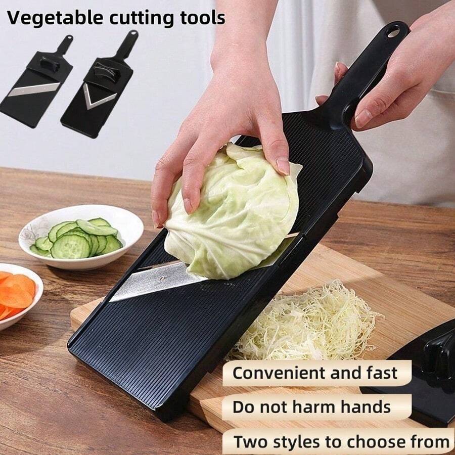 2pcs/1pc Cabbage Grater, Salad Slicer, Multi-Functional Vegetable Shredder And Slicer, Cabbage Shredder, Black/White, Vegetable Slicer, Cabbage Shredder, Salad Cucumber Potato Slicer, Shredder, Salad Shredder Tool, Vegetable Shredder, Kitchen & Dining Accessories, Vegetable Fruit Tools, Chopper And Slicer, Household Essential, Kitchen Essential, Kitchen Useful Tool