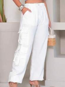 Calça Cargo Feminina 5 Bolsos Funcionais Varias Cores Look Urbano Ao Casual Ícone de Estilo