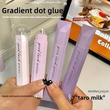 4 件渐变色胶水胶带，笔型双面胶点胶带滚筒分配器，适用于备忘日记工艺 DIY 手工剪贴簿胶带，学生返校办公室
