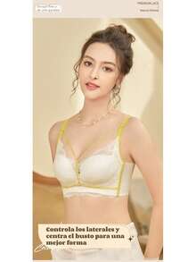 COTOLO Brassieres de Mujer sin Varilla Lencería Sexy Mujer con Copa Tipo Conejito Transpirable Suave y con Efecto Push Up Ropa Interior de Mujer a la Moda,brassieres de mujer,ropa interior de mujer,brasieres sin varilla,tops de mujer,brasier push up - Amarillo - Ver 2