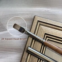 红木手柄美甲刷，拥有多种不同头形，专业美甲刷，包括内衬刷、圆头刷、平头刷等，适合专业美甲师和初学者在家使用 - 棕色 - 查看 17