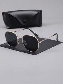 1 Pair/4 Pairs Unisex Couple Combination, Square Metal Fashion Glasses, Elegant Luxury High-Quality Glasses, Versatile, Suitable For All Face Shapes, Applicable For Parties, Holidays, Outdoor Travel, Hiking, Photography, Women's Clothing, Business Casual Gifts, Beach Accessories, With Windproof And Sand Protection Function, Suitable For All Seasons. - Multicolor - View 10