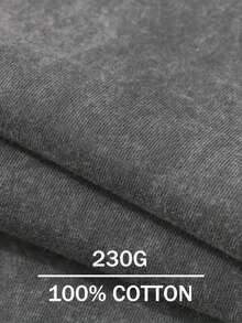 Men's Washed Retro Wax Printed Cotton T-Shirt 230g, 290g Washed Retro Shorts, Milan Italian Print Suitable For Summer Wear, Outdoor Sports, Casual Shorts T-Shirt Shorts Set - 深灰色 - 查看 8