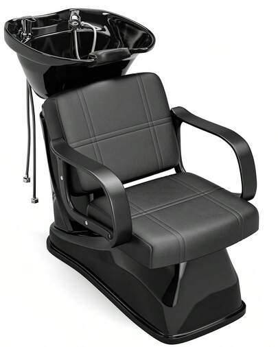 Shampoo Barber Chair, Salon Backwash Station Sink With Adjustable ABS Basin, Hair Washing Bowl For Spa Beauty Salon & Barber Shop