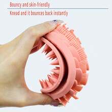 1 件高品质沐浴刷，双面身体清洁器，洗发沐浴擦洗工具，柔软舒适的硅胶材质，易起泡，去角质且不刺激皮肤的按摩器，家居用品，节日礼物 - 彩色 - 查看 5