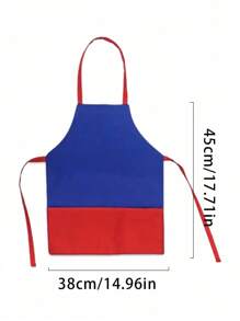 hoojojo 1 Peça Avental Criativo, Azul, Amarelo, Tamanho, Avental com Bolso, Avental de Drama, Livro de Imagens de Histórias, Adereços de Narração de Histórias, Adereços de Jogos Interativos, Família, Sala de Aula, Festa, Materiais Didáticos, Volta às Aulas