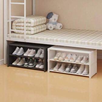 Dormitory Shoe Rack, Simple Bed Bottom Organizer, Dust-Proof Multi-Layer Home/Office Narrow Shoe Cabinet