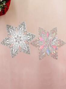 1pc Christmas Snowflake Die-Cut Embossing Stencil, Metal Cutting Dies For DIY Scrapbooking, Photo Album Decorative Craft, Silver Grey Christmas Theme Paper Card Making Tool