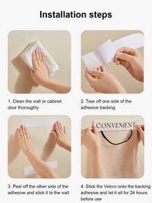 1pc Space-Saving Kitchen Storage Bag, Adhesive Wall-Mounted Items Rack Hanging Kitchen Organizer Pouch, Suitable For Foil, Spices - View 6