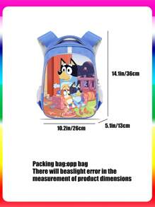 Bluey حقيبة ظهر بلوي، حقيبة مدرسية كرتونية سعة كبيرة، حقيبة مدرسية خفيفة الوزن وعادية
