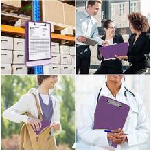 Carpeta Portapapeles Papeleta Almacena Tabla Clip Carta - Morado - Ver 6