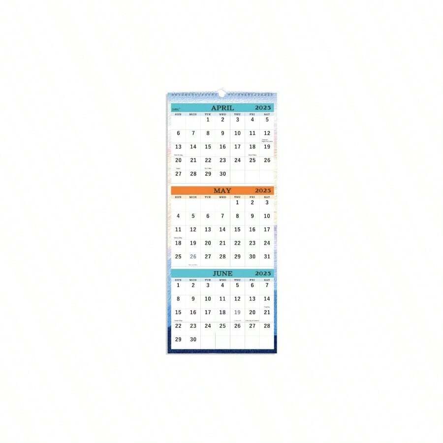 20252026 Wall Calendar April 2025 July 2026, Onth Display Vertical ...