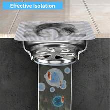 10/20 包一次性排水毛发收集器盖地漏贴纸淋浴网适用于浴室地板浴缸下水道方形过滤器自粘贴纸 3.9 * 3.9 英寸 - 銀色 - 查看 6