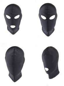 1 pièce Cagoule noire respirante avec ouvertures pour les yeux et la bouche - pour le jeu de rôle, masque couvrant tout le visage avec capuche, ajustement confortable avec bande élastique