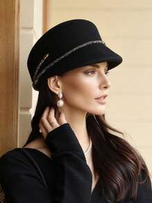 New French Wool Felt Hat For Women, Autumn & Winter, Woolen Octagonal Cap, Elegant Retro British Style Beret, Simple Fashion Warm Breathable - A - Xem 12