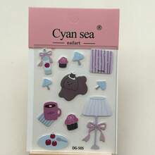 1 韩国猫咪时钟滴管贴纸可爱3D果冻电脑iPad手机外壳DIY材料贴纸 - 彩色 - 查看 5