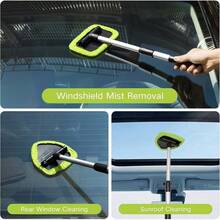 11pcs Auto Windshield Cleaning Kit With 6 Reusable Microfiber Pads, 2 Spray Bottles, Extendable Handles - Green, Popular Auto Cleaning Essential - 綠色 - 查看 2