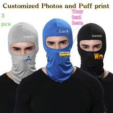 3件装牛奶丝莱卡户外骑行摩托车防风防尘定制logo面罩头巾 - A - 查看 2