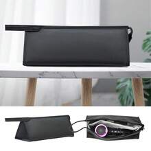 1 bolsa de armazenamento de viagem, bolsa de armazenamento portátil de PU sem odor para secador de cabelo, modelador de cachos