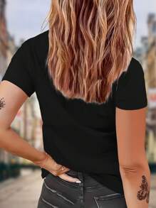 Women T-Shirts - 黑色 - 查看 3