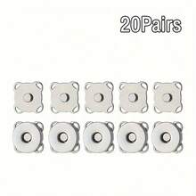 5/10/12/20 Pairs DIY Magnetic Buttons, Cartoon Magnetic Invisible Snap Buttons For Sewing, Plum Blossom Magnetic Buttons, Sewing Buttons, Metal Invisible Sewn Buttons, Wallet Latch Fasteners - Silver - View 12