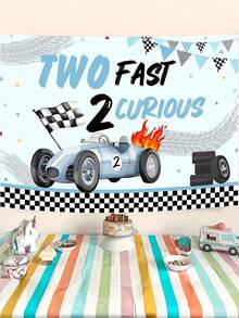 1 tấm phông nền sinh nhật chủ đề đua xe - Biểu ngữ 'Two Fast 2 Curious' màu xanh lam và đen cổ điển Trang trí tiệc Vật dụng trang trí lễ kỷ niệm Cờ ca rô Các yếu tố bóng bay Đạo cụ chụp ảnh Studio Trang trí sinh nhật cho nam Tiệc đua xe tốc độ Trang trí tường sự kiện chủ đề nhà để xe - Nhiều màu - Xem 1
