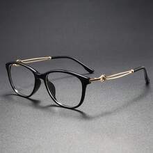 Men's Small Square Metal Clear Lens Glasses, Super Lightweight TR Material Titanium Frame, Personalized Decoration Arms, Suitable For Reading, Computer, TV, Streetwear And Couples - Clear - View 11