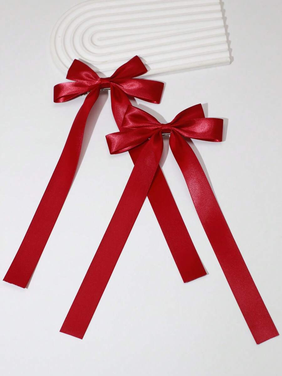 2 piezas Clips de pelo con lazo de estilo ballet, accesorios de moda juguetones y lindos para el cabello de mujer, adecuados para cualquier ocasión, clips de garra, pinzas de pelo, pasadores de pelo, barrettes, artículos escolares, accesorios con lazos, atuendo de otoño e invierno para mujer, lazos