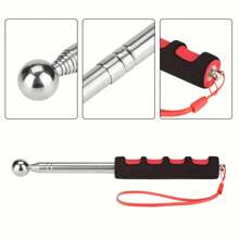 45英寸重型伸缩锤，伸缩加厚旗杆手摇旗杆，不锈钢伸缩指针手指阅读棒伸缩工具扣，适用于家庭检查和自卫 - 不锈钢材质，长度可调，握感舒适 蓝色