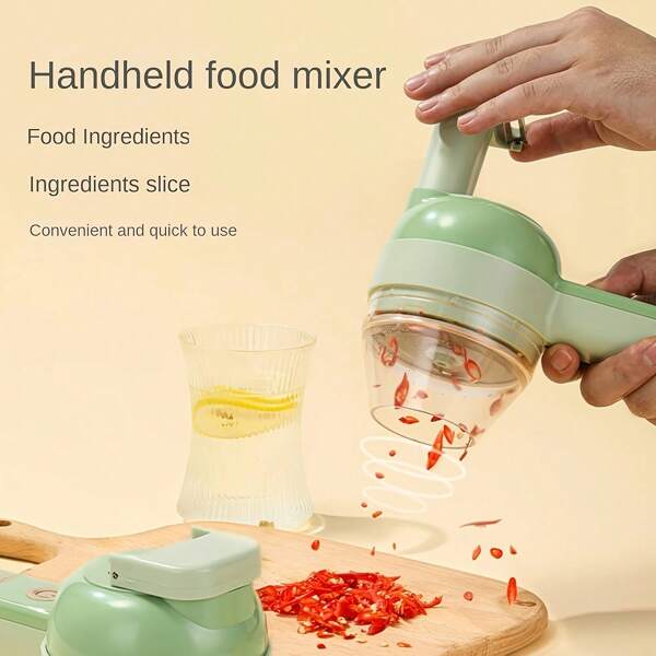 四合一手持式电动切菜机套装，KitchenAid 无绳食品加工机，适用于水果、蔬菜和肉类
