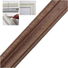 7.5ft Self-Adhesive Flexible Foam Molding Trim, 3D Decorative Wall Line, Anti-Collision Skirting Border For Ceiling, TV Background, Home Office DIY Decor - Copper - View 1